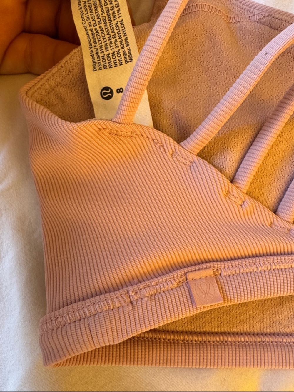 lululemon athletica Strappy Ribbed Sports Bra in Dusty Rose - Picture 2 of 6